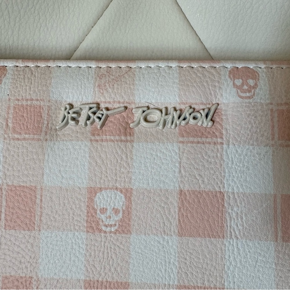 Betsey Johnson Pink and White Checkered Wallet - Picture 5 of 9